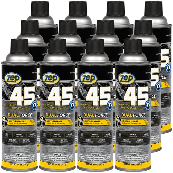 Zep 45 Dual Force Multi-Purpose Penetrant and Lubricant - 14 oz (Case of 12) - 325101 - Excellent Rust Prevention, Superior Penetration, Low Odor