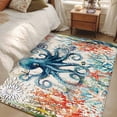 thumbnail image 5 of Rectangle Area Rug 4x6ft,Ocean Octopus Coral Starfish Washable Carpet Non-Slip Runner Accent Rugs Indoor Floor Mat for Bedroom Living Room Decor,Marine Animals Vintage Letter, 5 of 9