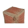 thumbnail image 3 of Steve Silver Jafar Square Handwoven Cinnamon/ Khaki Jute Pouf, 3 of 5
