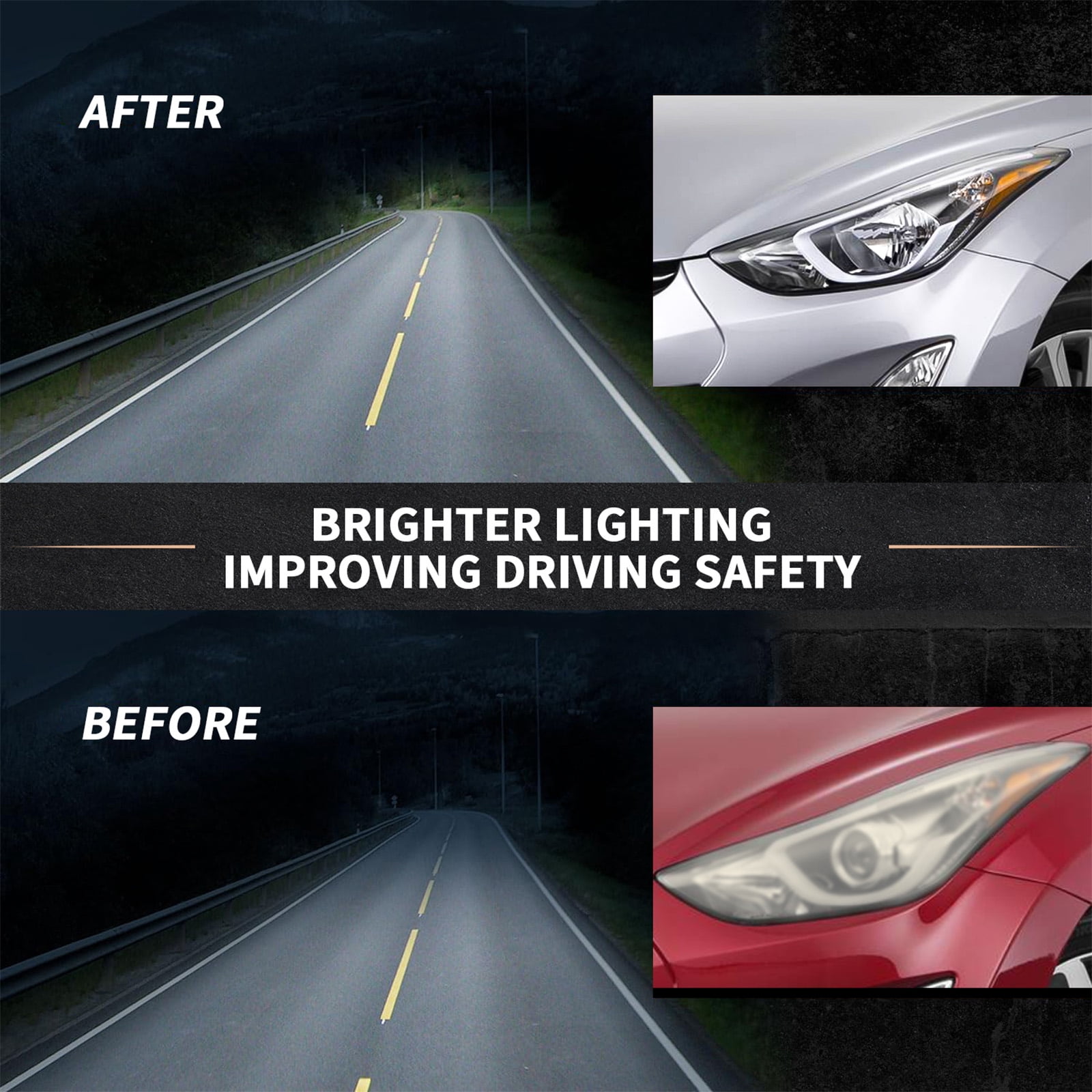Sennachine Pair 2014 2015 2016 Hyundai Elantra Headlight Assembly Left & Right Side W/ Bulbs