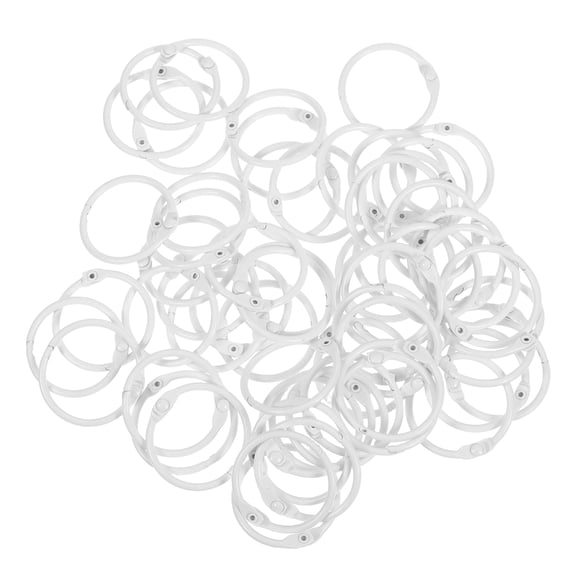 LOLIPPYY 60-Pack White Metal Binder for Loose Leaf, Scrapbook, Album, Flash Card Binding and Office Organization
