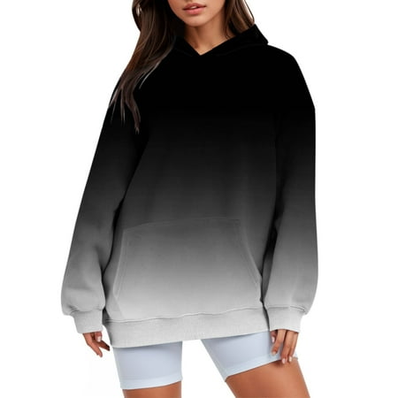 

WUDATI Womens Oversized Hoodies Long Sleeve Pullover Sweatshirt with Pocket Casual Fall Winter Outfits Drop Shoulder Aesthetic Clothing for Daily Wear School Gym Sports Running Hiking Fashionable