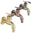 thumbnail image 5 of Grifo de baño retro Lavabo frío y caliente Grifo mezclador para lavabo de baño Acabado en bronce Jarras vintage Dibujo en aerosol Balcón Bar Inodoro Lavado a mano Grifo de agua (B050 Ant, 5 of 5