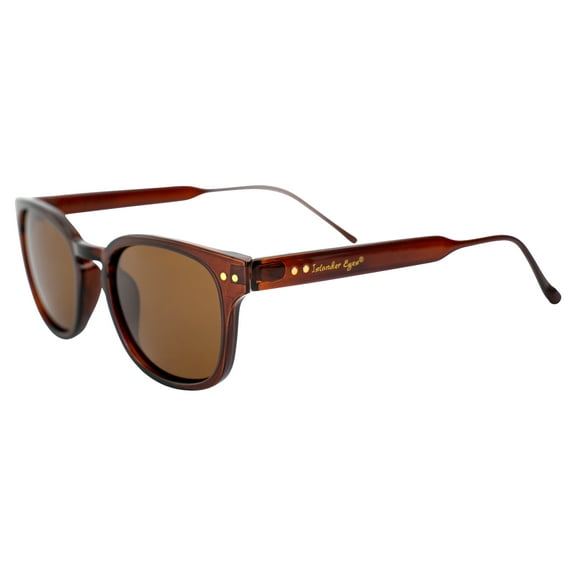 Islander Eyes Guam Polarized Sunglasses for Men or Women Brown Frame w/ Double Metal Rivets & Brown Lens