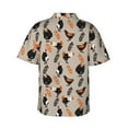 thumbnail image 3 of Balery Funny Chicken Print Men's Hawaiian Shirts Short Sleeve Beach Shirt Relaxed Fit Vacation Button Down Shirts-, 3 of 9