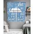 thumbnail image 5 of Blue Christmas Kitchen Curtains Swag Valance and Tier Curtains Set 36 Inch Length, Xmas Snowflake Winter Modern Art Rod Pocket Drape Panels Pair Swag Curtains for Bathroom/Cafe/Window, 5 of 6