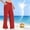 Red, variant on SwiftWear Beach Ready UPF 50 Women's Drawstring Wide Leg Sun Protection Pants High Waist Trousers with Side Pockets & Slits, Casual Summer Pants