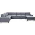thumbnail image 4 of Bowery Hill Linen Fabric Gray Sectional Sofa Reversible Unassembled, 4 of 6
