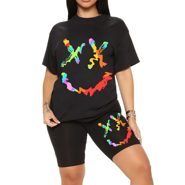 Innerwin Survêtements Manches Courtes Ensemble Deux Pièces Entraînement Physique Col Rond Coupe Ample Style-B S