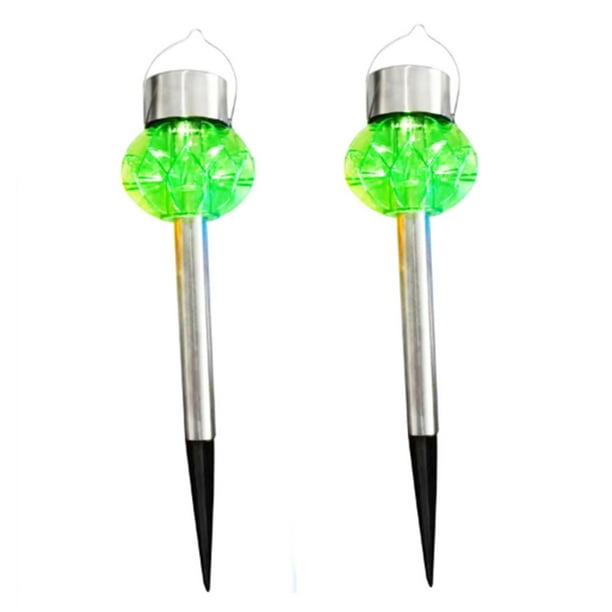 Luces solares para caminos de acero inoxidable exterior | Iluminación impermeable IP44 LED para jardín para jardines, pack de 2 unidades | Diseño moderno de estacas, 8-12 horas de duración