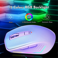 thumbnail image 3 of Wireless Mouse, Computer Mouse with RGB Backlit, Rechargeable Bluetooth Mice, Optical USB Mouse for Home Office, 3 of 8