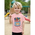 thumbnail image 1 of T-Shirt à Manches Courtes Imprimé Crayon Mignon pour Enfants - Coton Doux, Col Rond, Haut d'Été Décontracté pour Garçons, Bleu avec Design "Crayons" Amusant, Parfait pour Jeunes, 1 of 3