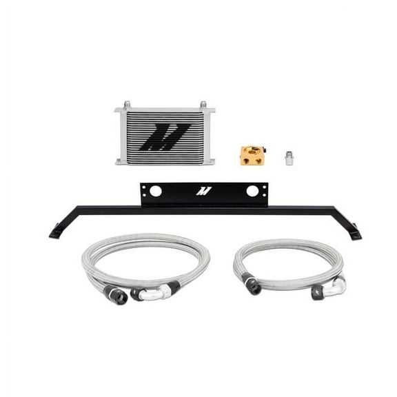 Mishimoto MMOC-MUS-11T Oil Cooler Kit Compatible With Ford Mustang 5.0 2011-2014 Silver