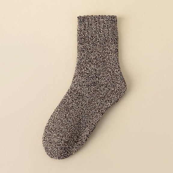 Unisex Warm Socks Cold Resistant Wool Socks Thickened Socks Solid Color Fashion Daily Casual Footwear Coffee