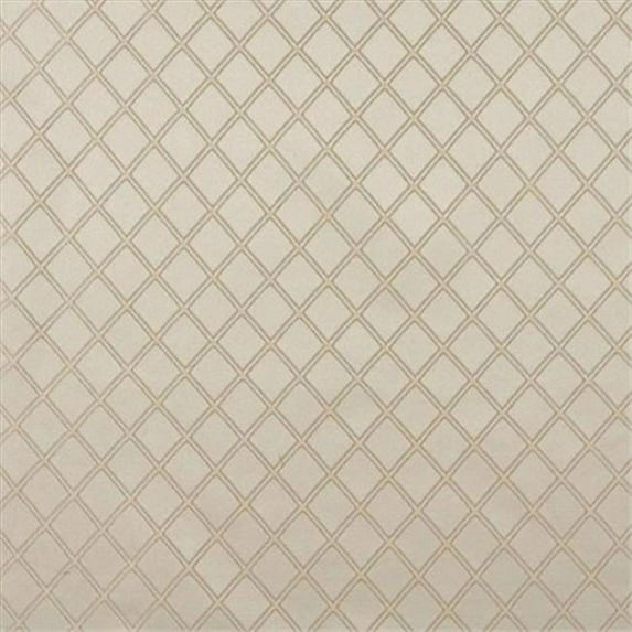 Designer Fabrics E610 54 in. Wide Diamond Ivory And Silver Damask Upholstery And Window Treatment Fabric