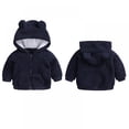 thumbnail image 2 of Newborn Infant Baby Boys Girls Cartoon Fleece Hooded Jacket Coat with Ears Warm Outwear Coat Zipper Up, 2 of 7