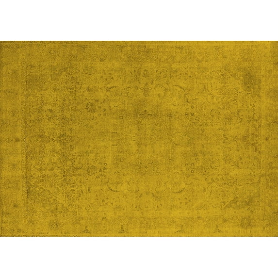Ahgly Company Indoor Rectangle Oriental Yellow Industrial Area Rugs, 4' x 6'