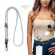 thumbnail image 2 of Cordón para teléfono cruzado con lengüetas ajustables y correa antirrobo para todos los teléfonos. Hebillas metálicas. Cordón universal para el cuello para teléfonos móviles, para mujeres y hombres., 2 of 5