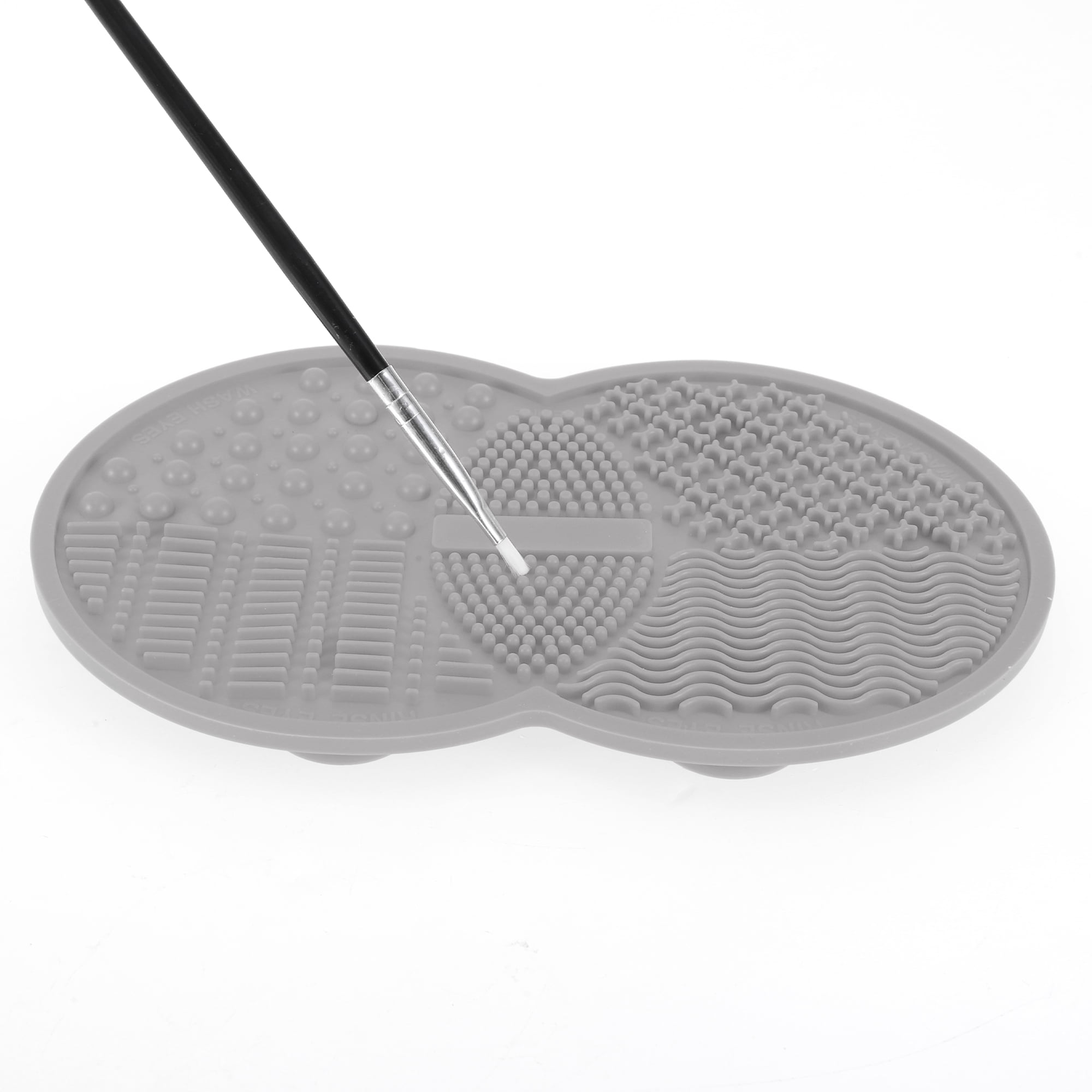 Unique Bargains 1Pc Durable Double Circle Shape Makeup Sponge Brush Cleaner Gray