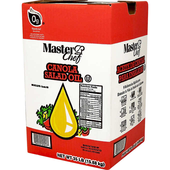 Master Chef Canola Salad Oil 35lb, 4.57 Gallons