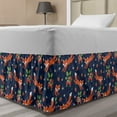 thumbnail image 1 of Fox Bed Skirt, Cartoonish Pattern with Animal and Floral Strawberry Fruit Print, Elastic Bedskirt Dust Ruffle Wrap Around for Bedding Decor, 4 Sizes, Dark Lavender Multicolor, by Ambesonne, 1 of 2