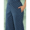 thumbnail image 7 of Janasya Indian Women's Blue Cotton Floral Printed Top with Pant, 7 of 7