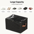 thumbnail image 2 of Riousery 2 Pack Foldable Shoe Organizer for Closet, Shoe Storage Bins with Clear Zipper Cover and Handles, Holds up to 24 Pairs, Black, 2 of 7