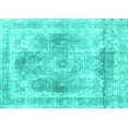 thumbnail image 1 of Ahgly Company Machine Washable Indoor Rectangle Abstract Turquoise Blue Contemporary Area Rugs, 5' x 8', 1 of 4
