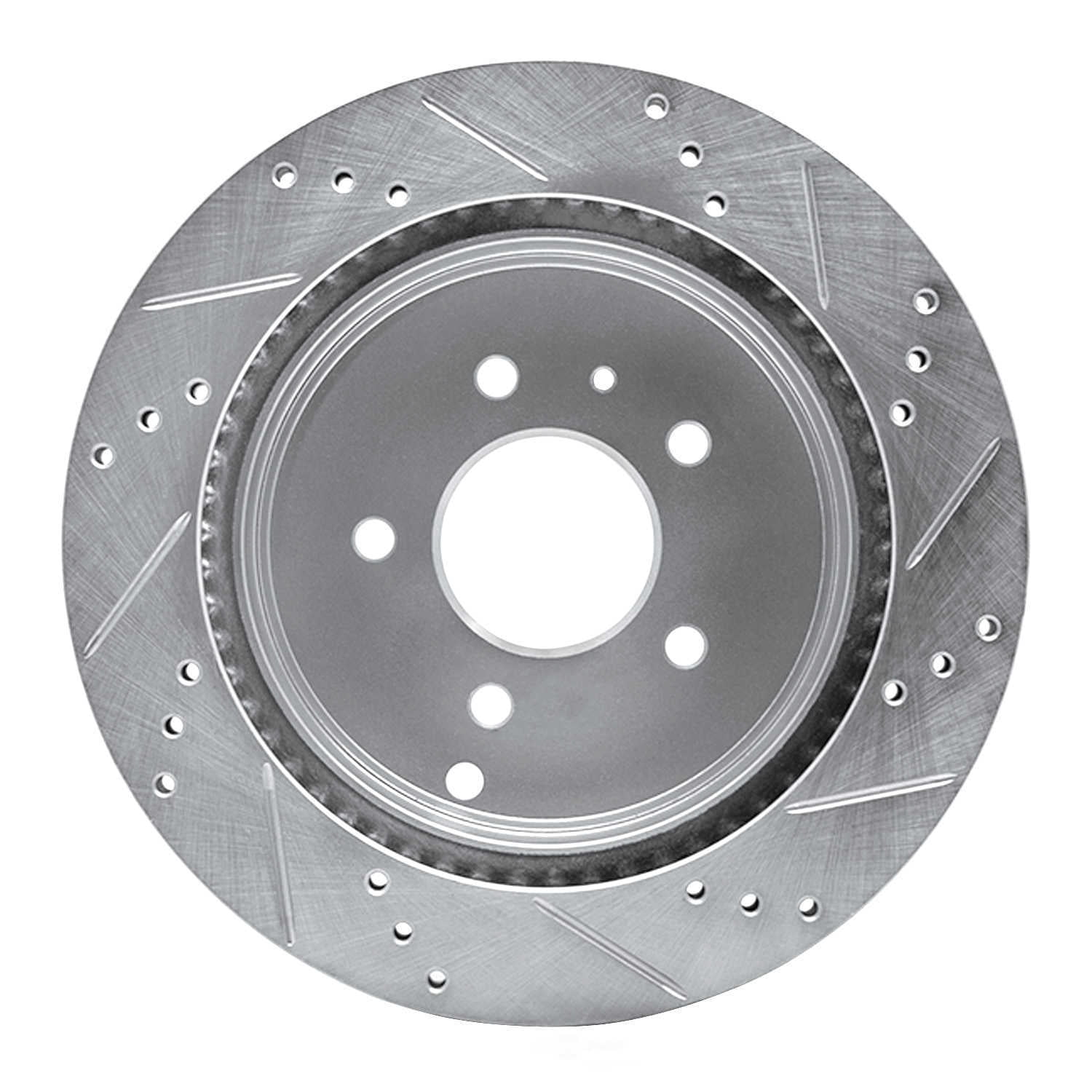 Dynamic Friction Company 631-47071L DFC Brake Rotor - Drilled And Slotted - Silver
