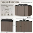 thumbnail image 7 of Outdoor Storage Shed, 8.5x5.6 FT, Metal Storage Shed with Door & Lock, Steel Utility Tool Shed with Base Frame for Backyard Garden Patio Lawn, Brown, 7 of 7