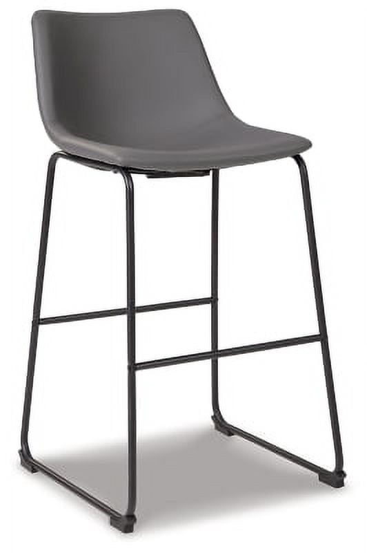 Signature Design by Ashley Centiar Mid Century Pub Height Bar Stool, Set of 2, Gray