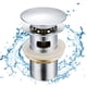 thumbnail image 1 of Desagüe universal con rebosadero para lavabos y muebles de baño Grifo de desagüe automático Grifo Click Clack Grifo de desagüe de cobre cromado, tapón para lavabo, plata, una pieza, 1 of 5