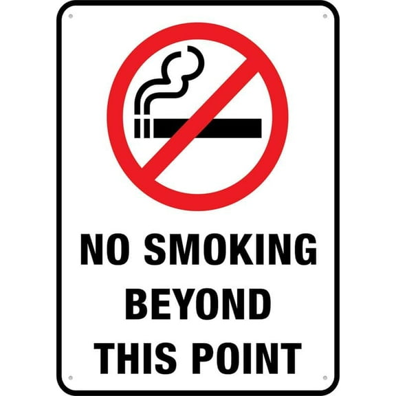 No Smoking Beyond This Point 12X8 Inch Tin Sign Great For Garden And Yard Wall Decor
