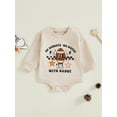 thumbnail image 2 of Nygoyerh Baby Sweatshirt Rompers 3M 6M 12M 18M Long Sleeve Crew Neck Playsuit Star Print Bodysuit Newborn Infant Clothing, 2 of 8