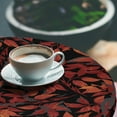 thumbnail image 3 of Ambesonne Autumnal Leaves Fitted Round Tablecloth, Neutral Boho Leafy, 40"- 44" Diameter, Burgundy Ruby, 3 of 5