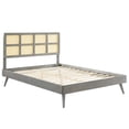 thumbnail image 3 of Modway Sidney 79.5" King Rattan/Wood Platform Bed with Splayed Legs in Gray, 3 of 3