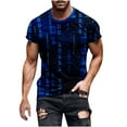 thumbnail image 2 of LYXSSBYX Mens Shirts Casual Stylish Summer Men Casual Round Neck Printing Pullover Fitness Sports Shorts Sleeves T Shirt Blouse, 2 of 4