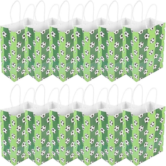 OUNONA Gift Bags with Handles for Storing Perfect for Soccer Party Treats and Gifts 12pcs