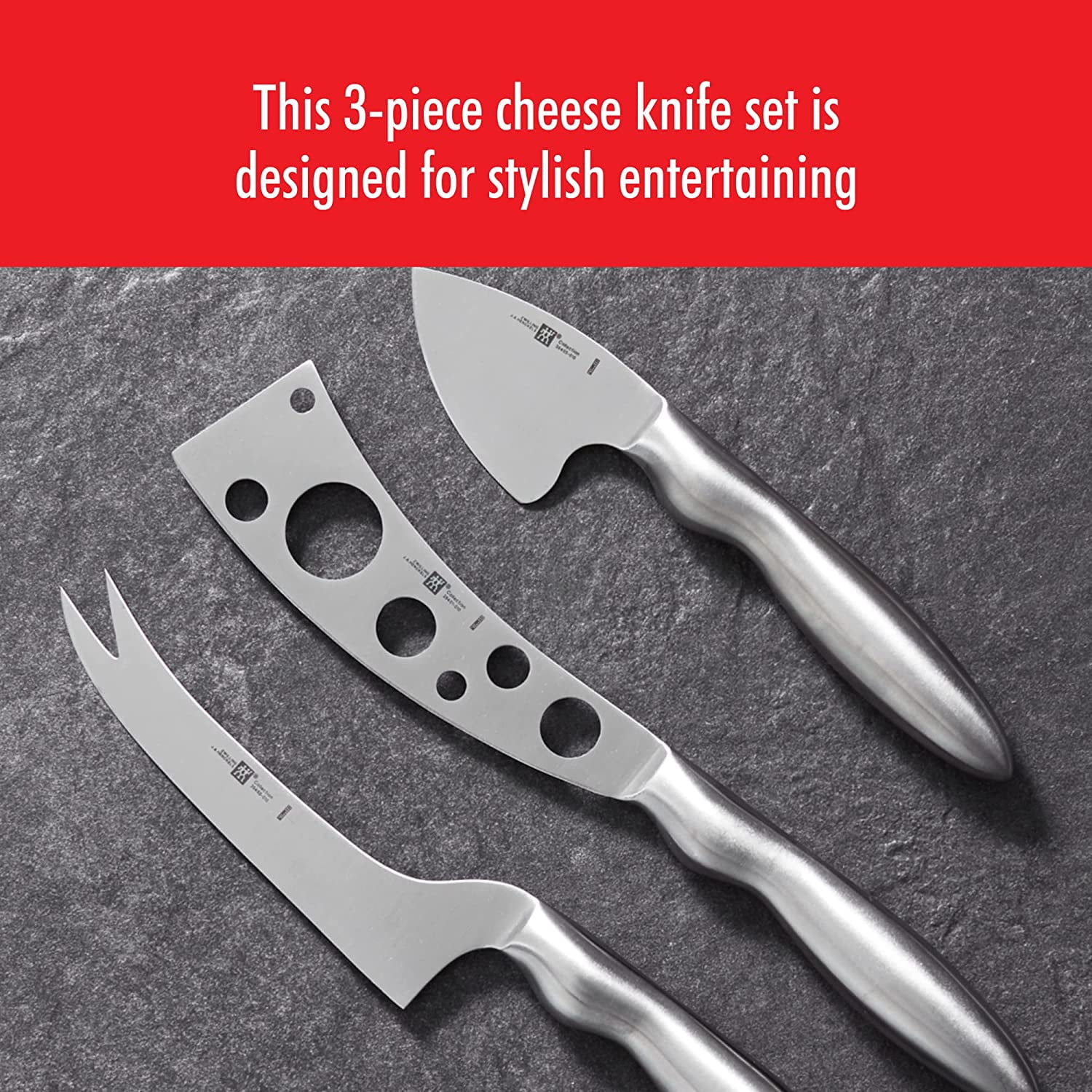 ZWILLING Collection 3-pc Cheese Knife Set for Charcuterie Board, Gift Set, Stainless Steel