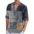 thumbnail image 1 of Camisas Tipo Para Hombre Camiseta estampada de manga larga con cuello levantado para hombre, informal, a la moda, para vacaciones en la playa (White, XXL), 1 of 4