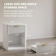 thumbnail image 2 of Fluted Nightstand with Charging Station, Bedside Table with Drawers and Open Storage Space, Metal Handles and Rounded Corners for Safety, Side Tables, End Table Bedroom, 2 of 7