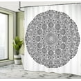 thumbnail image 5 of Ambesonne Floral Shower Curtain, Mandala Lace Art, 69"Wx70"L, White and Black, 5 of 5