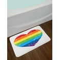 thumbnail image 2 of Vintage Rainbow Bath Mat, Heart Shape with LGBT Flag Design Gay Pride Themed Image with Retro Effect, Non-Slip Plush Mat Bathroom Kitchen Laundry Room Decor, 29.5 X 17.5 Inches, Multicolor, Ambesonne, 2 of 2