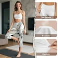 thumbnail image 7 of SCRAWLGOD Marble Print Gray White Women's Capri Leggings with Pockets High Waisted Legging, Active Breathable Yoga Leggings with Tummy Control for Workout Running Gym, XS, 7 of 7