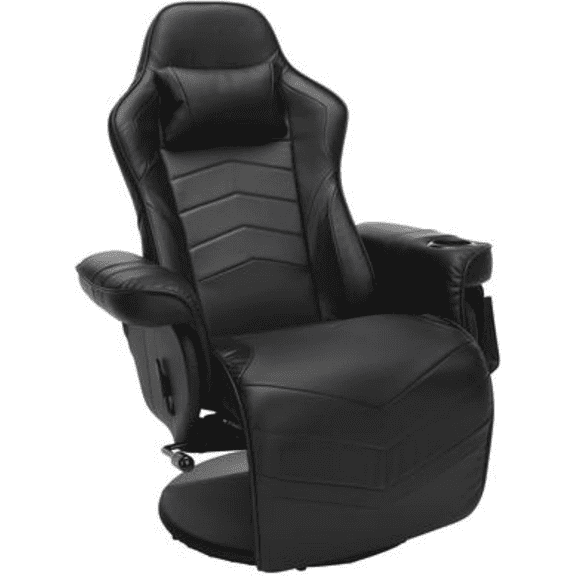 900 Racing Style Gaming Recliner, Reclining Gaming Chair, in Black