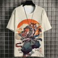 thumbnail image 5 of Camiseta de hombre con diseño de gato samurái japonés, camiseta de verano de moda de manga corta con estampado 3D de dibujos animados, camiseta de anime para hombre, camisetas para hombre, 5 of 5