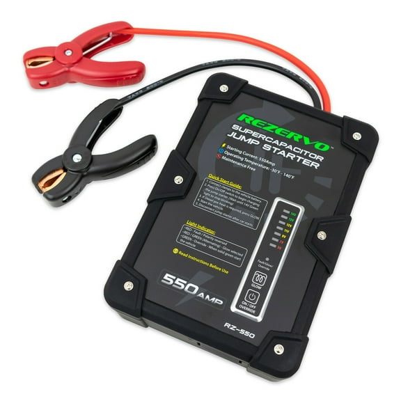 Rezervo Batteryless Jump Starter - Jumpstarts Vehicles Using Ultracapacitor Technology for Cars, Trucks, Boats, RVs, ATVs, and other Gas Engines (RZ-550 (550A))