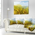 thumbnail image 2 of Designart Little Yellow Flowers over Seashore - Flower Throw Pillow - 18x18, 2 of 4