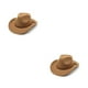 thumbnail image 1 of Qarigey Sombreros de vaquero, gorras cómodas para hombre, correas trenzadas, gorra multifuncional de estilo Simple, regalos de navidad para el caqui M (56-58 cm) 2piezas, 1 of 6