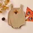 thumbnail image 2 of HNMKIU Boys Girls Sleeveless Thanksgiving Outfit Cake Turkey Print Romper Bodysuit Children's Clothes Set for Fall and Winter Khaki-1,3-6 Months, 2 of 4